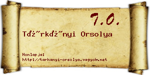 Tárkányi Orsolya névjegykártya