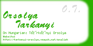 orsolya tarkanyi business card